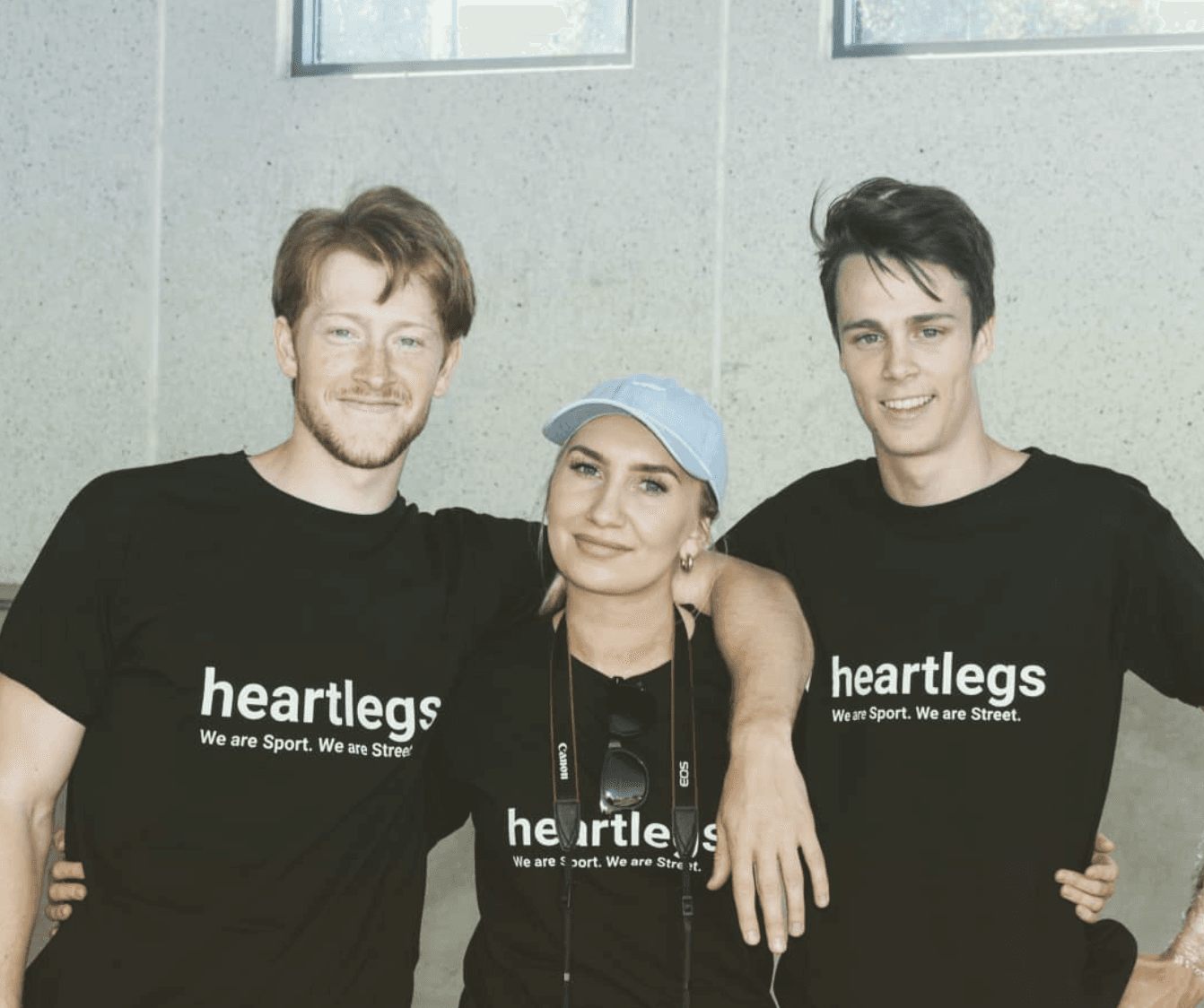 The early team in heartlegs tees: We are Sport. We are Street.